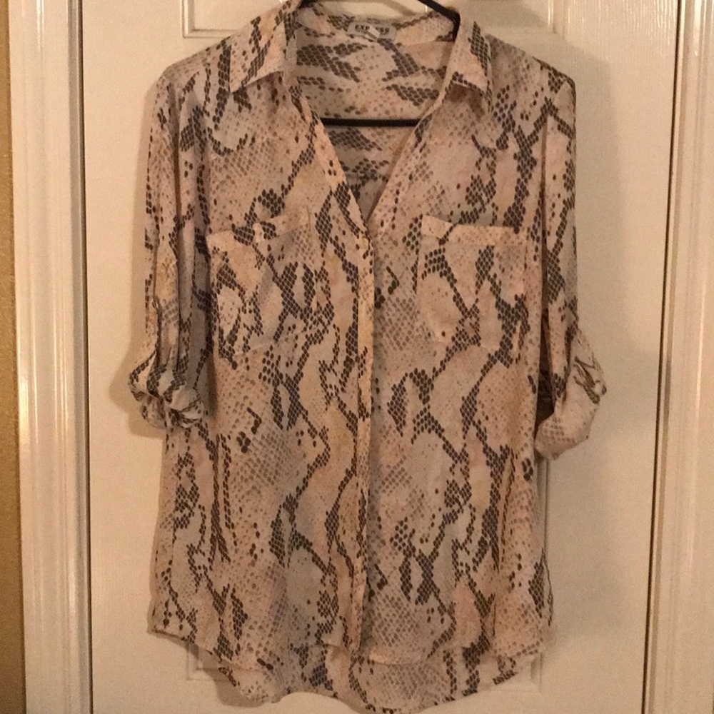 Express Portifino Snakeskin Patterned Size M Shirt